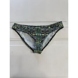 Body Glove Women's Bikini Bottom Swimsuit Black Green Geometric Size Large L